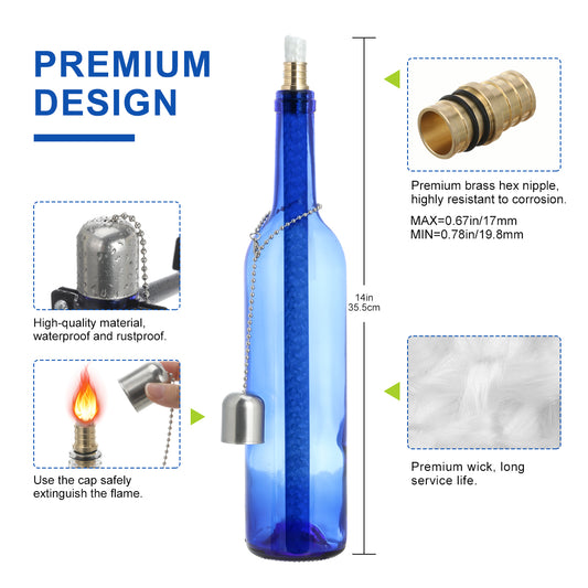 LANMU Torch Wicks Kit: Made of premium wick, continuous burning and bright light