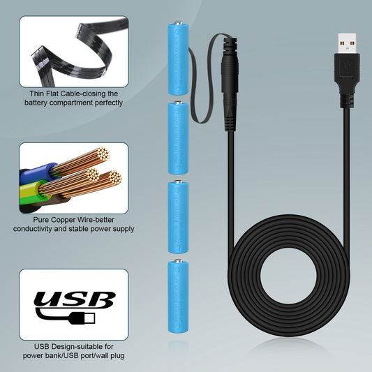 Lenink Battery Eliminator, Power Supply Cable for AA Battery, Replace AA Battery