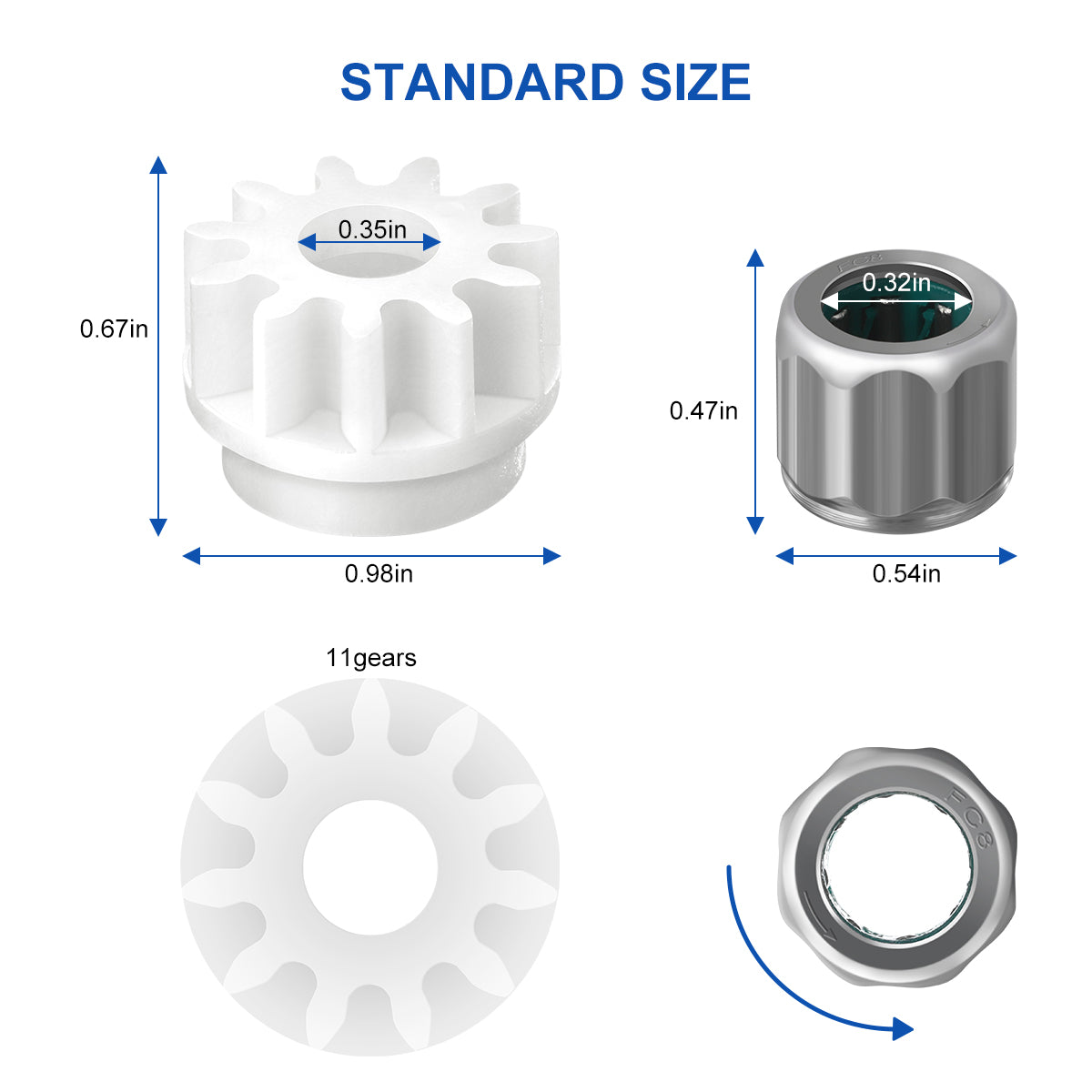 size about lanmu Replacement One Way Clutch