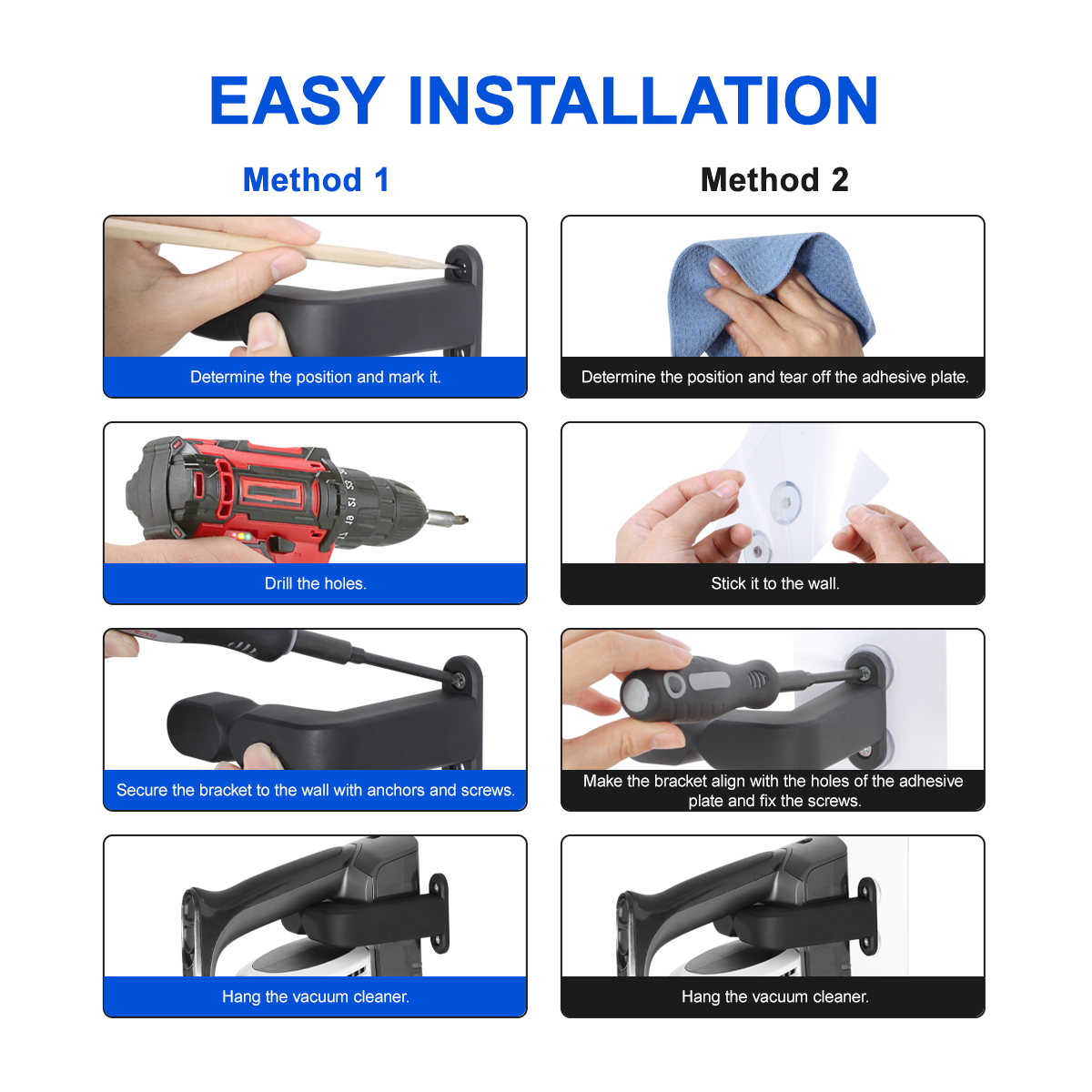 2 ways to install LANMU Wall Mount Holder