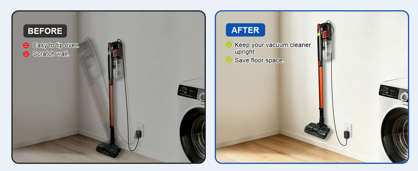 LANMU Wall Mount Holder with Cable Clip Compatible with Shark Cordless Stick Vacuum