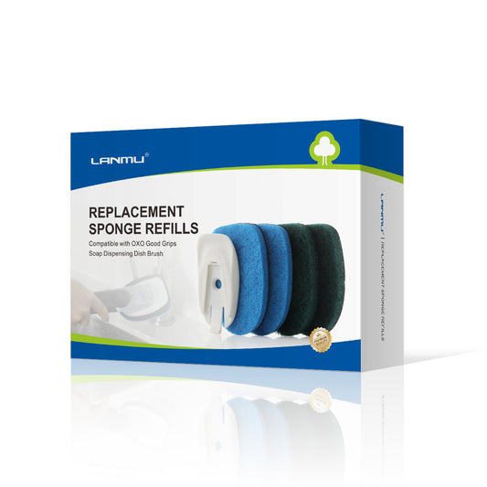 LANMU Replacement Sponge Refills with Reusable Dish for OXO