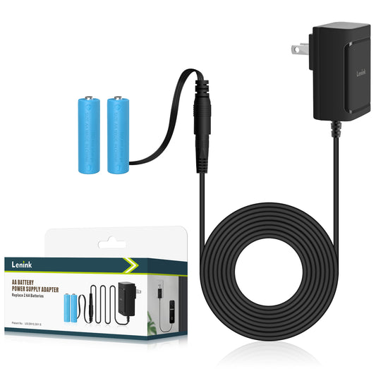 Lenink Battery Eliminator, AC Power Supply Adapter for 2 AA Batteries, Replace 2 AA Batteries (Black)