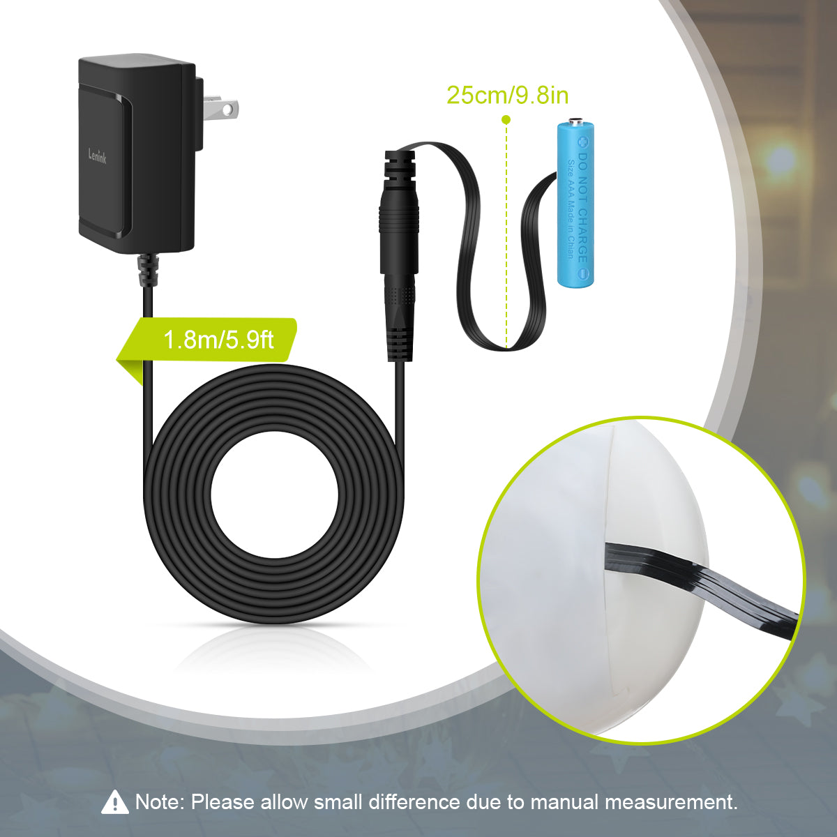 Lenink Battery Eliminator, AC Power Supply Adapter for AAA Battery, Replace 3 AAA Battery, Black