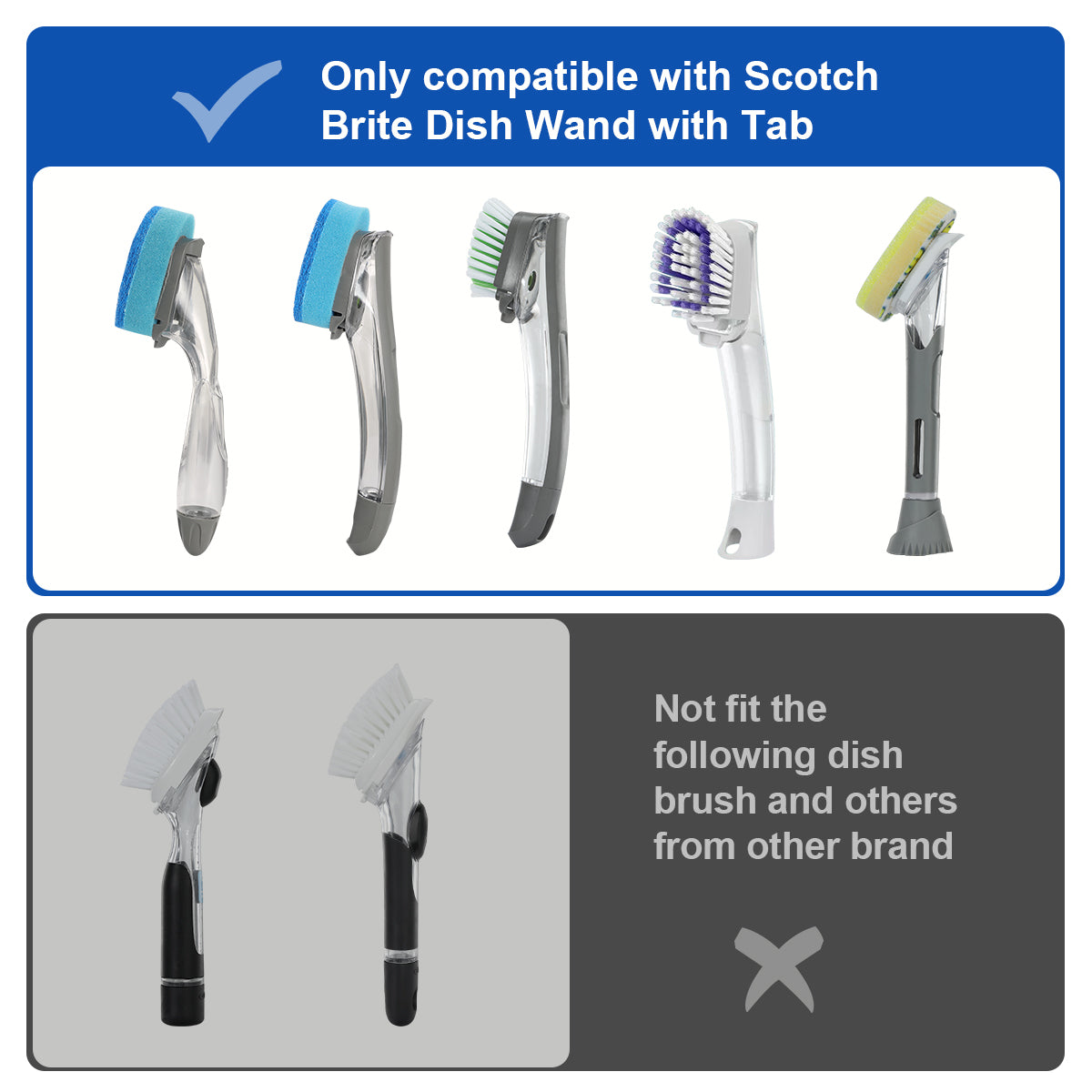 LANMU Dish Wand Holder Compatible with Scotch-Brite Dishwand, Silicone Dish Brush Holder with Drain Spout