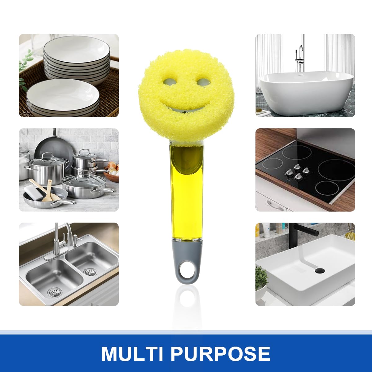 MULTI PURPOSE Sponge Handle Dish Wand