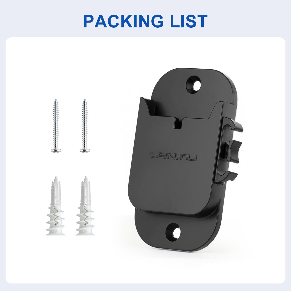 LANMU Wall Mount Holder with Cable Clip Compatible with Shark Cordless Stick Vacuum