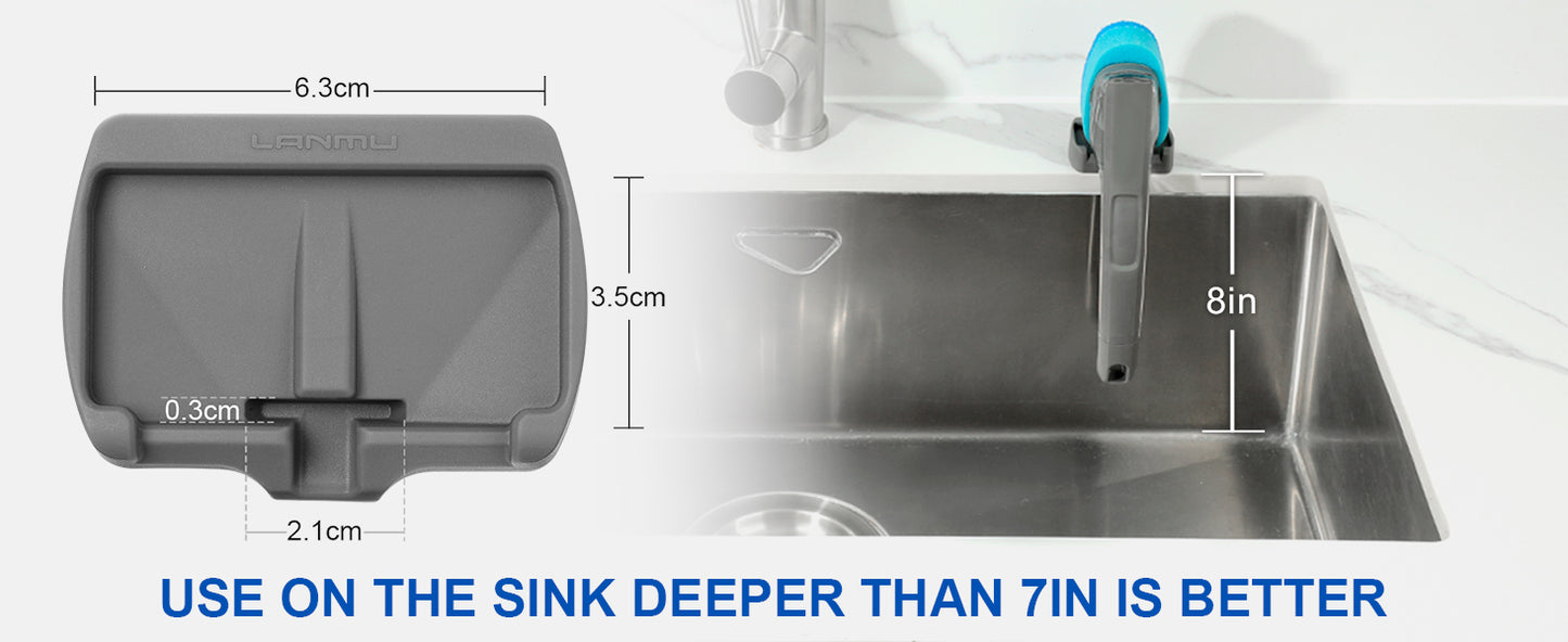 LANMU Dish Wand Holder Compatible with Scotch-Brite Dishwand, Silicone Dish Brush Holder with Drain Spout