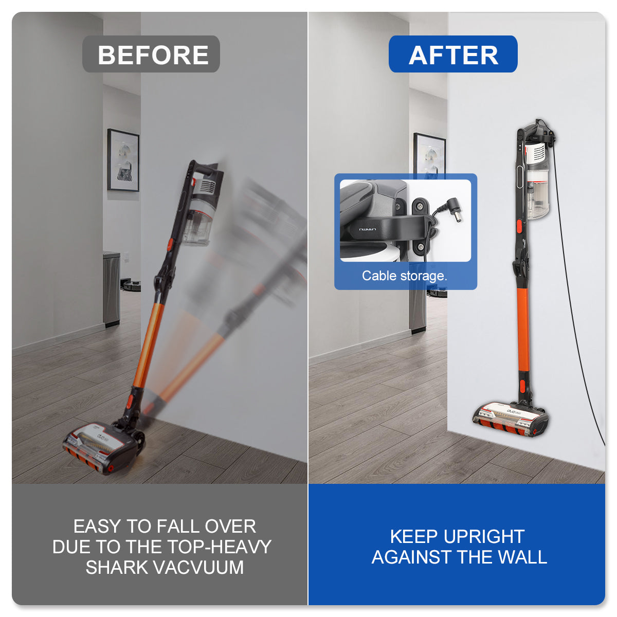 LANMU Wall Mount Holder Compatible with Shark Pet Cordless Stick Vacuum